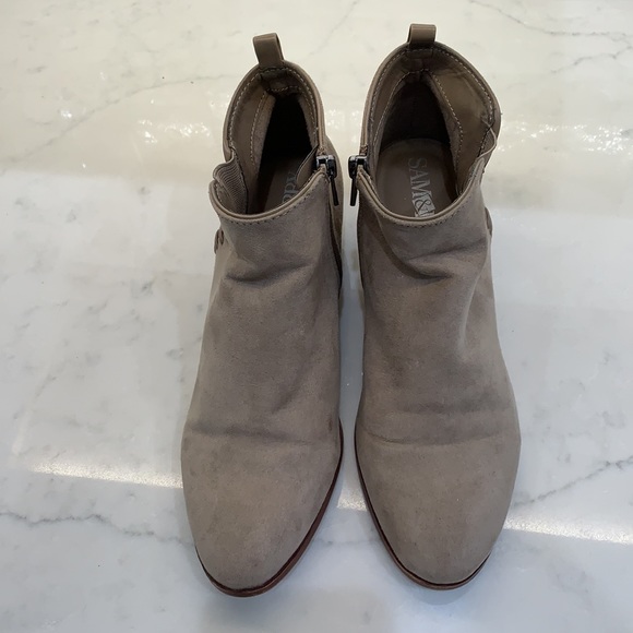 {Sam & Libby}Sz 7.5 Beige Faux Suede Booties - Picture 2 of 11